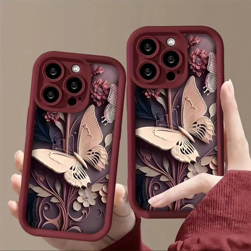 Butterfly pattern phone case for iPhone 16 Pro Max to 11.