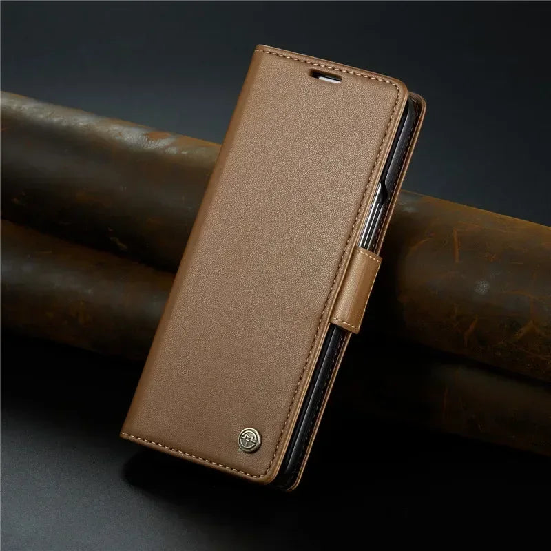 EUCAGR Luxury Magnetic Wallet Leather Case For Samsung Galaxy Z Fold 6 5 Shockproof Card Holder Pocket Cover For Galaxy Z Fold6