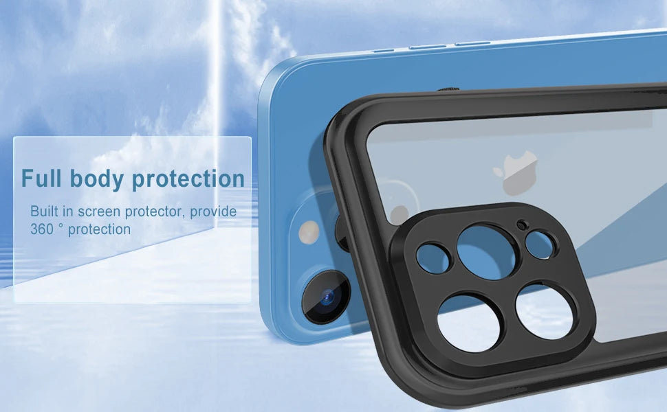 Waterproof Phone Case IP68 Dustproof Diving Cover for iPhone 16 15 14 Plus 13 12 11 Pro XS Max XR