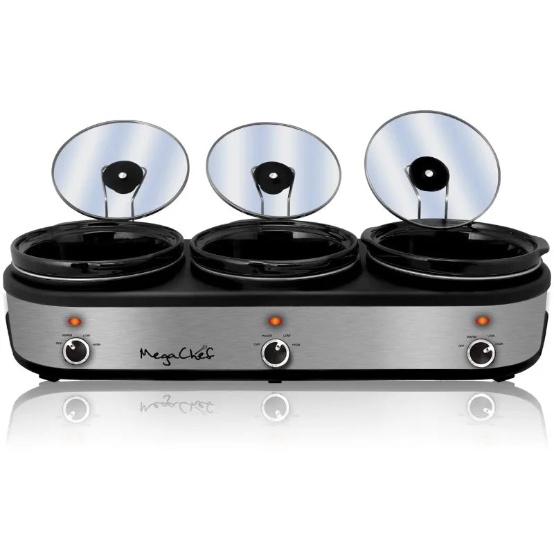 MegaChef 2.5QT Triple Slow Cooker and Buffet Server