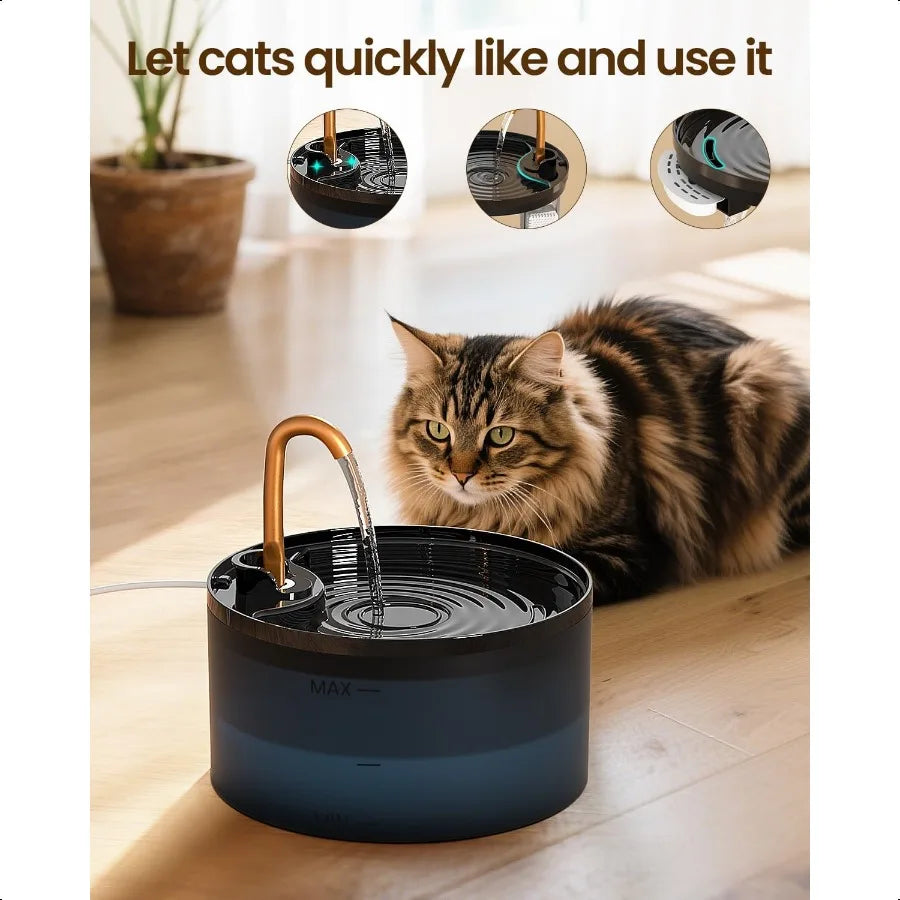 Cat Water Fountain 2.1L 71oz Automatic Pet Drinking Fountain with Filter