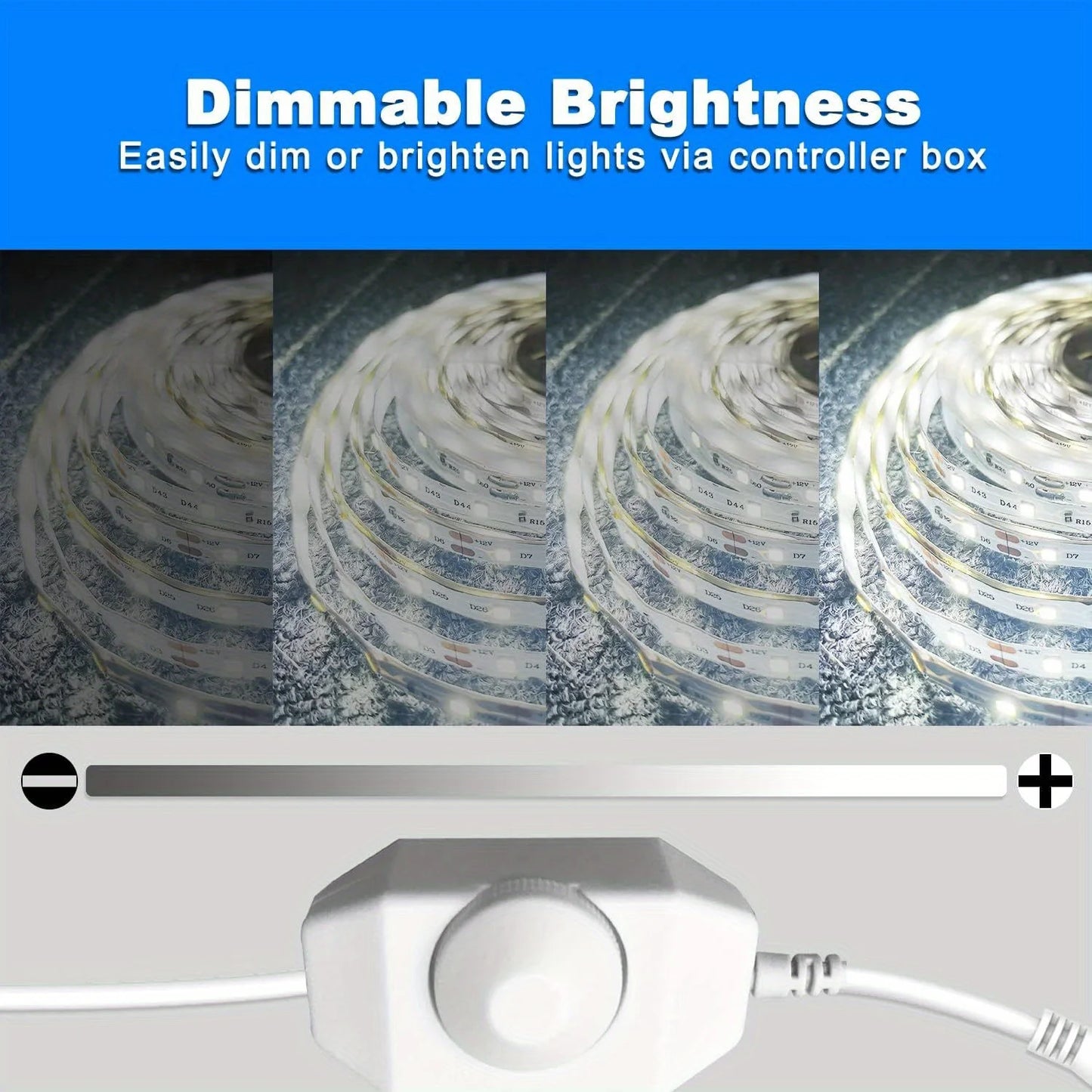 5V White LED Strip Light 6500K with Strong Adhesive