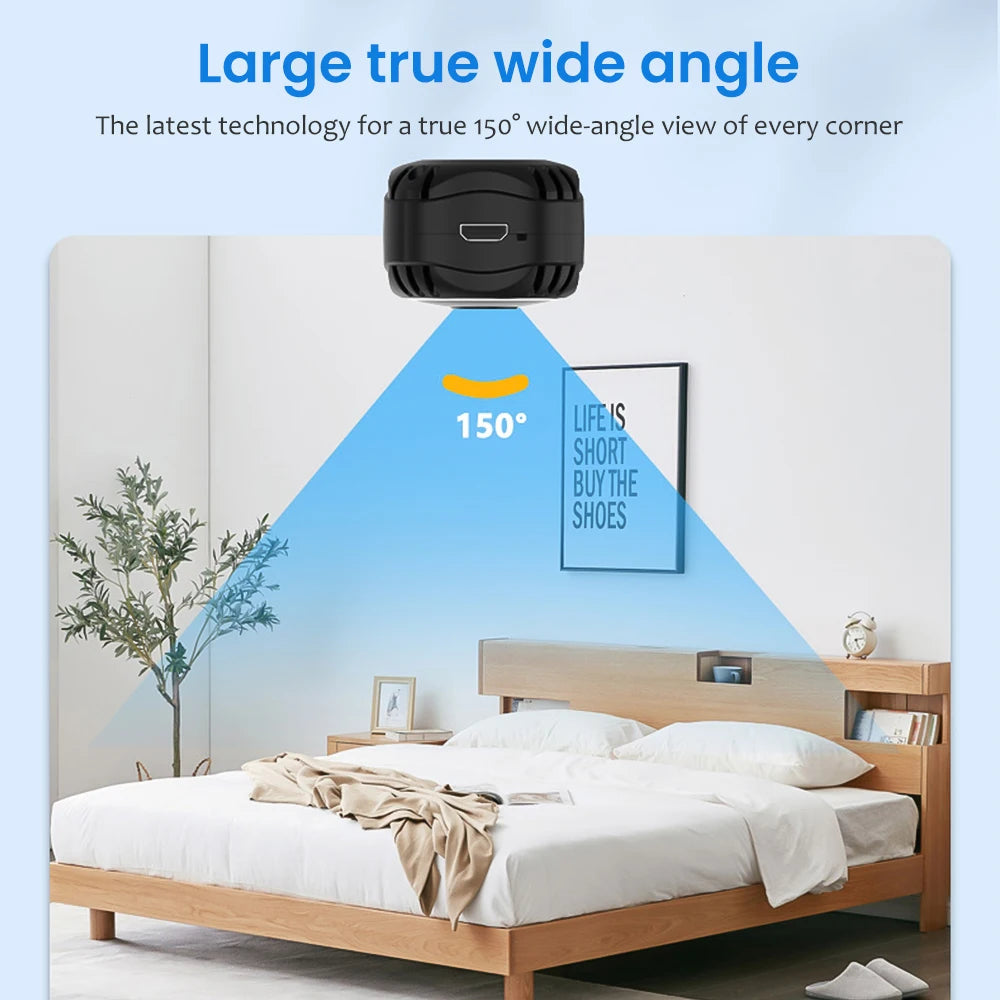 Mini WiFi Camera 1080P HD with Night Vision and Audio for Home Security and Baby Monitoring