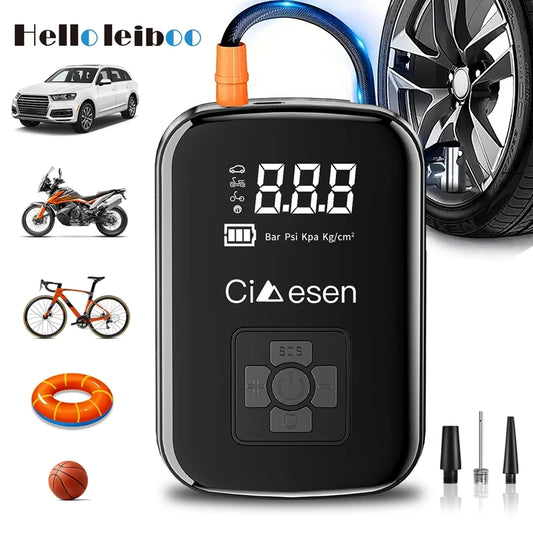 Portable Wireless Air Pump 150PSI Electric Tire Inflator for Car Bicycle Motorcycle