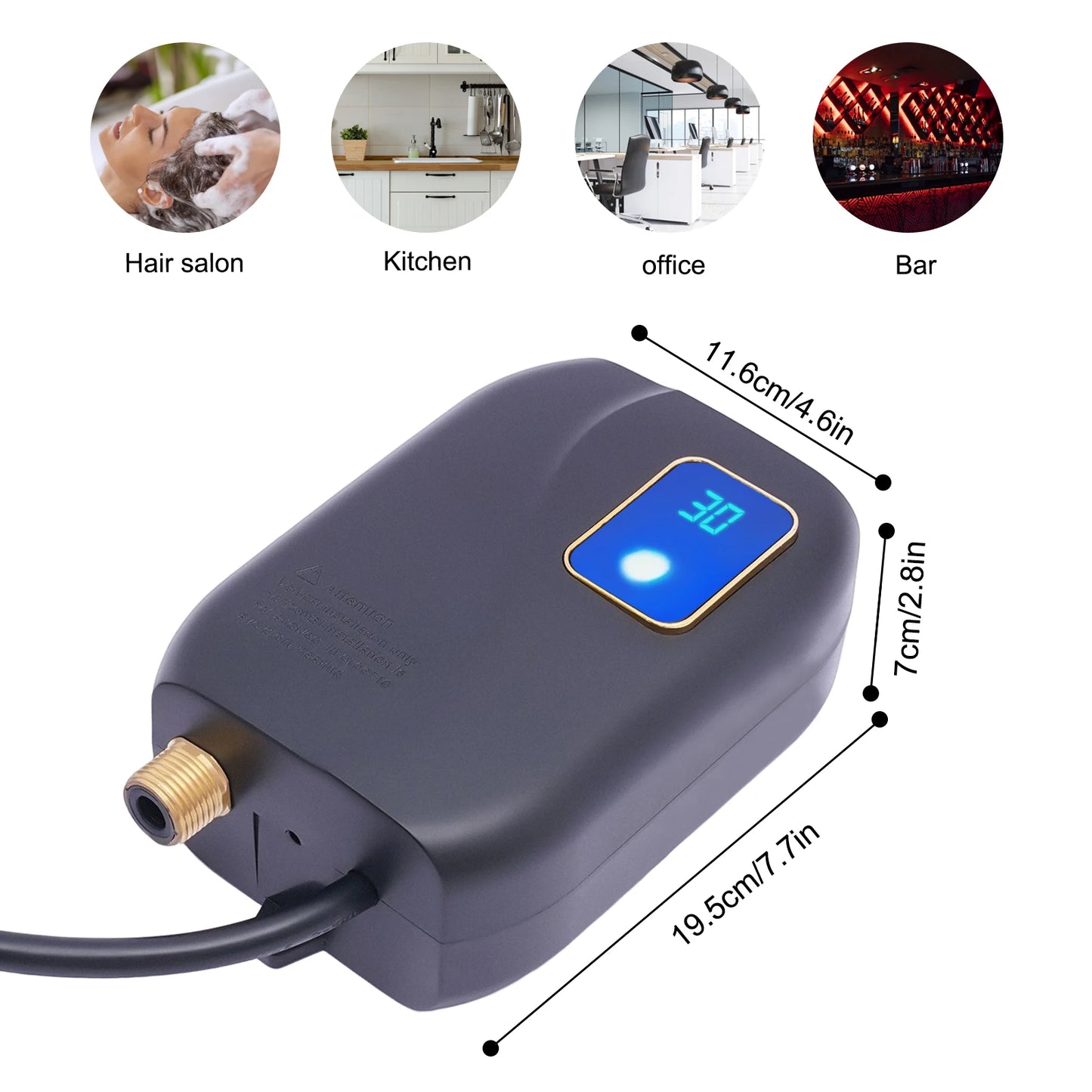 3000W Instant Electric Water Heater LED Display Adjustable