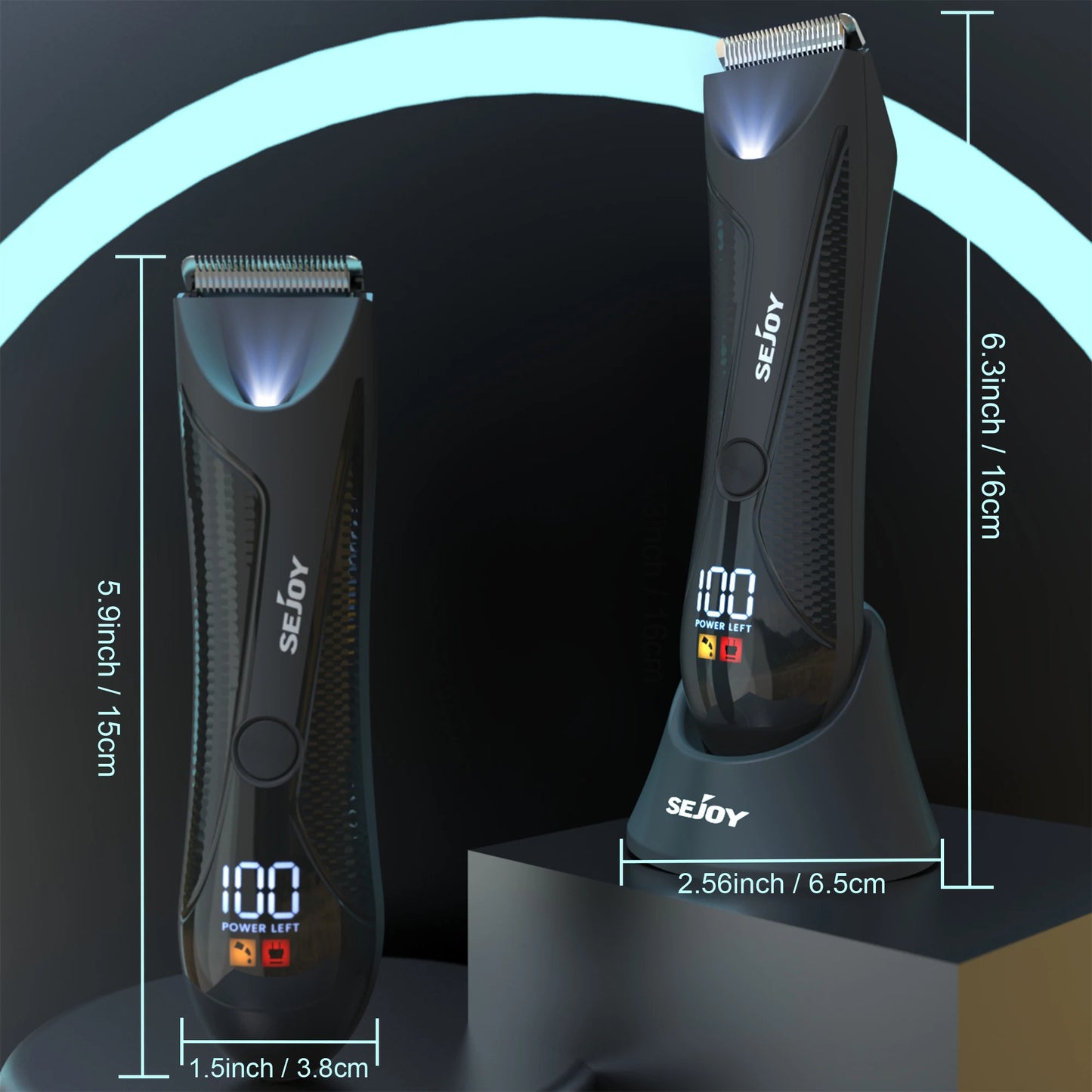 Sejoy Electric Body Hair Trimmer for Men Waterproof LED Display