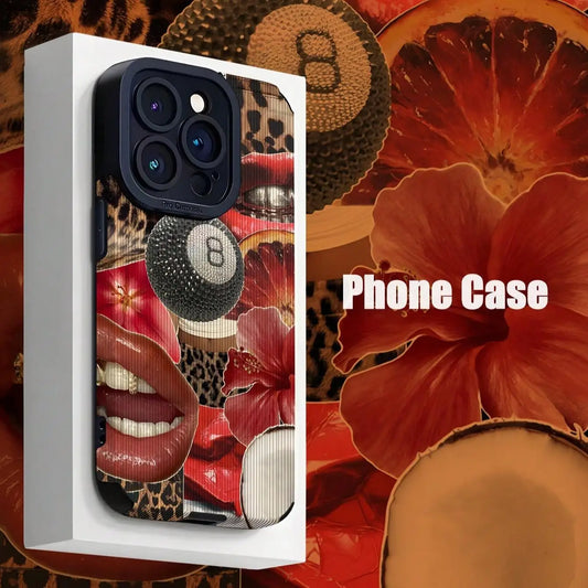 Lip pattern fashion phone case for iPhone 16 Pro Max to X/XS.
