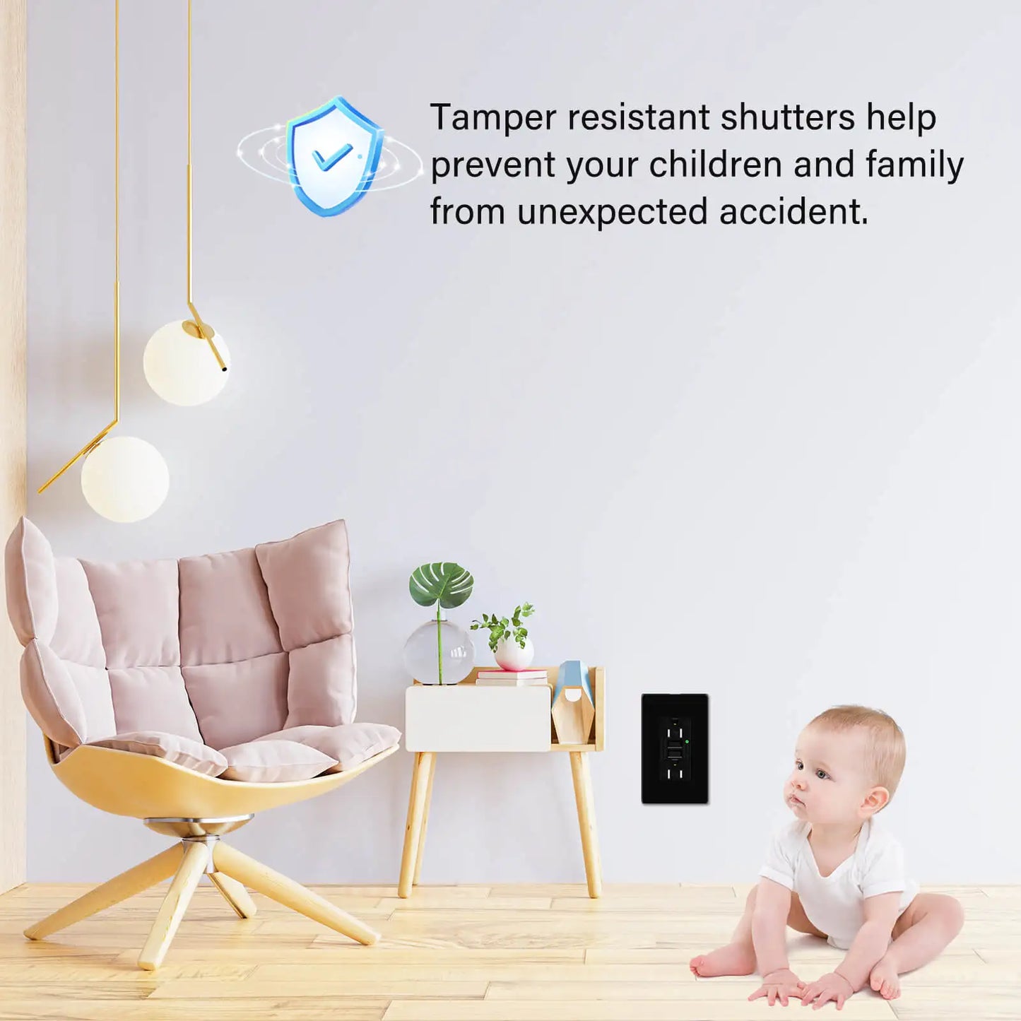 GFCI Outlet 15A 125V Black Tamper Resistant with LED