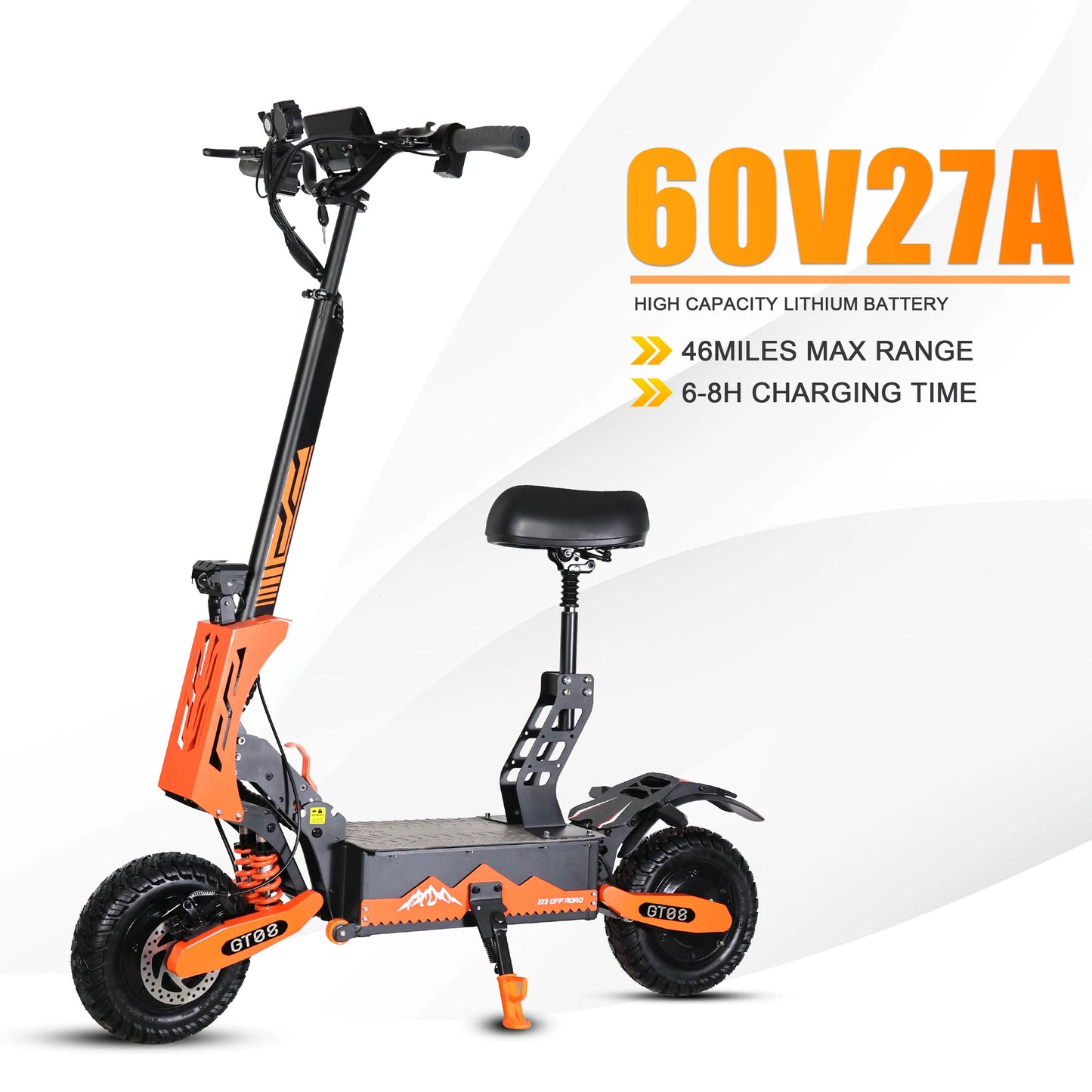 Arwibon 60V 5600W Adult Electric Scooter Dual Motor Sport eScooter with Seat