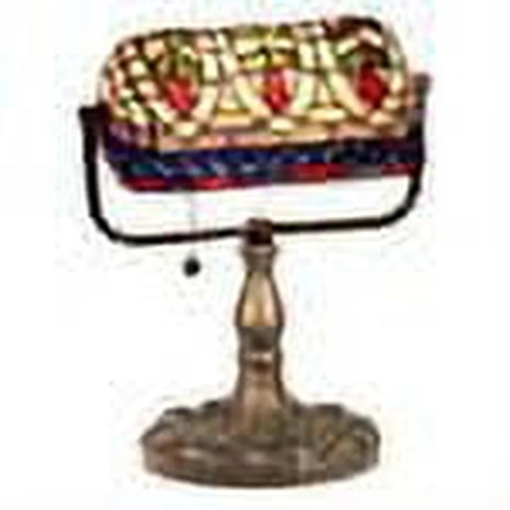 Tiffany Style Banker Desk Lamp Vintage Blue