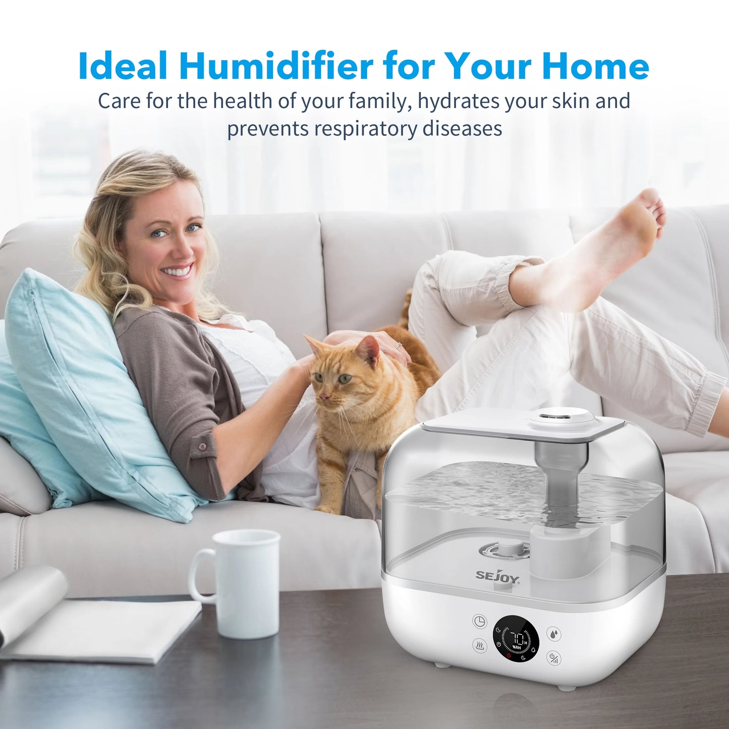 Cool Mist Humidifier with Essential Oil and Remote Control