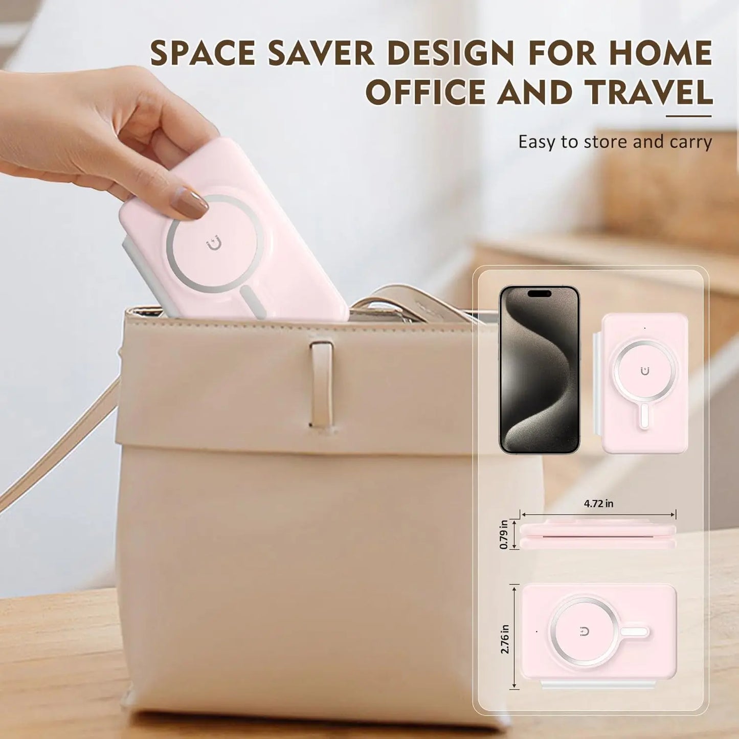 3-in-1 Wireless Charger Travel Charging Station for Multiple Devices Portable Foldable Magnetic Pad