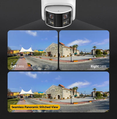ANNKE 180° Dual Lens 8MP Security Camera with Panoramic Stitched View.