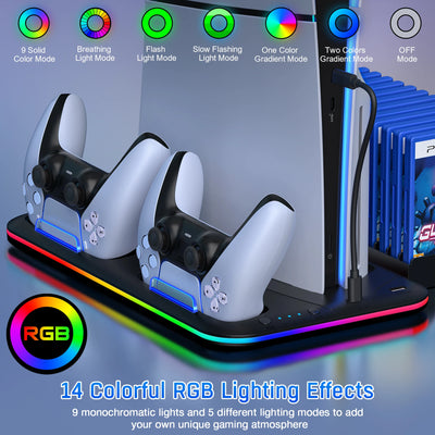 BEBONCOOL S2000 RGB Vertical Stand with Cooling and Charger for PS5 Slim