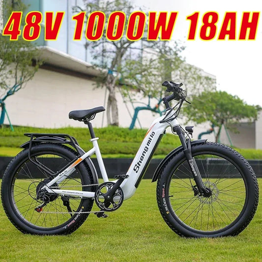 Shengmilo MX06 Electric Bike with 1000W motor, 48V 17.5Ah lithium battery, 26-inch wheels for adult city commuting