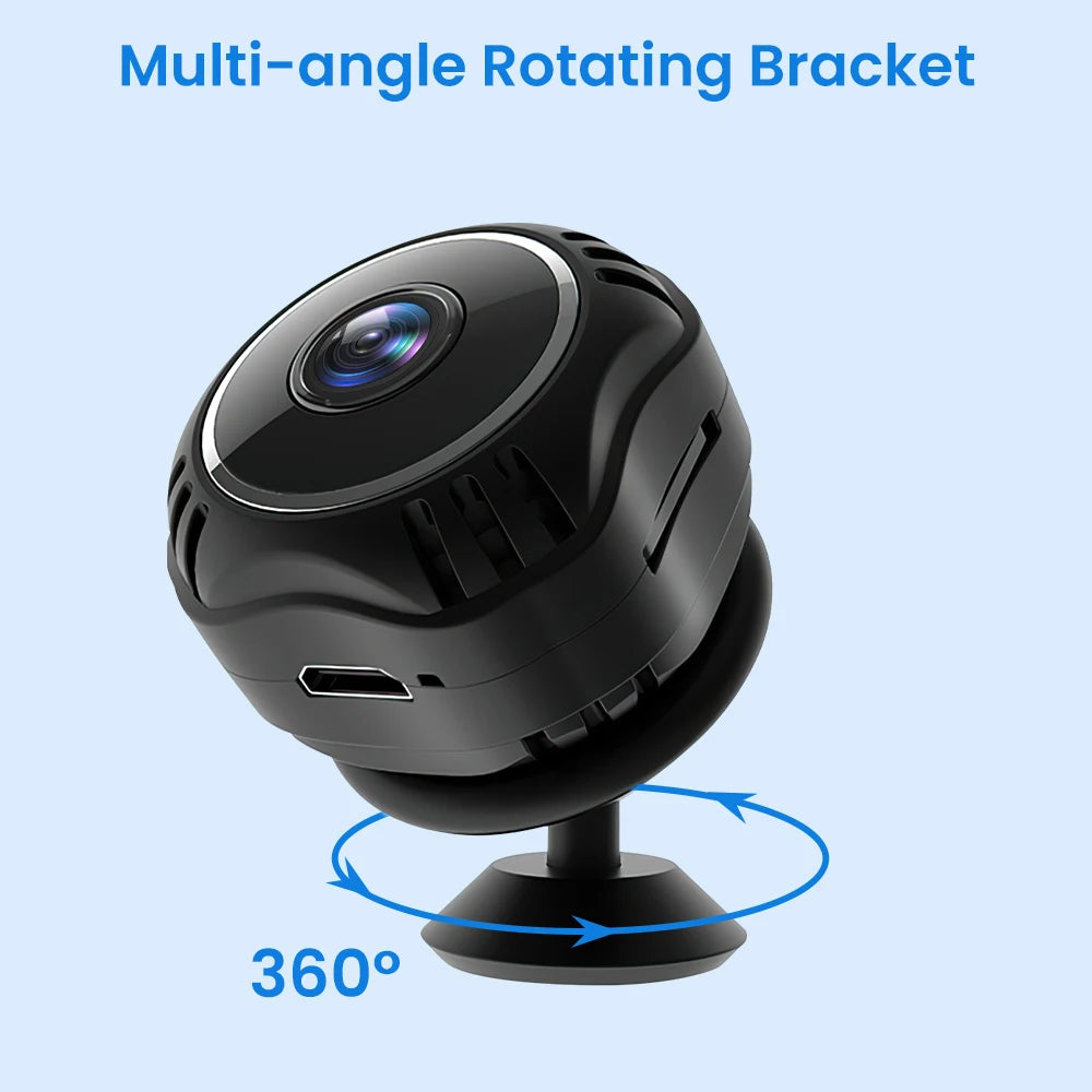 Mini WiFi Camera 1080P HD with Night Vision and Audio for Home Security and Baby Monitoring