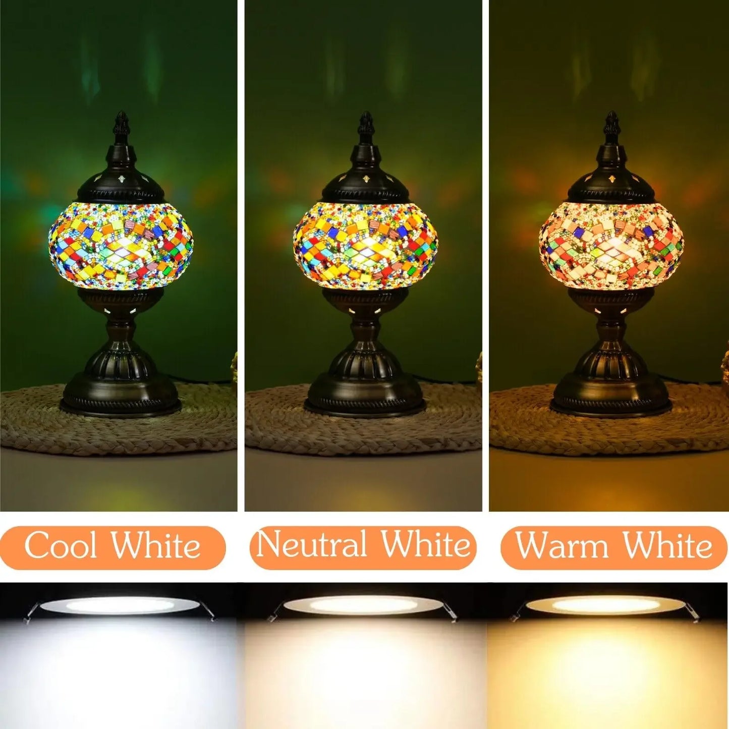 Bohemian Turkish Mosaic Table Lamp Vintage Night Light