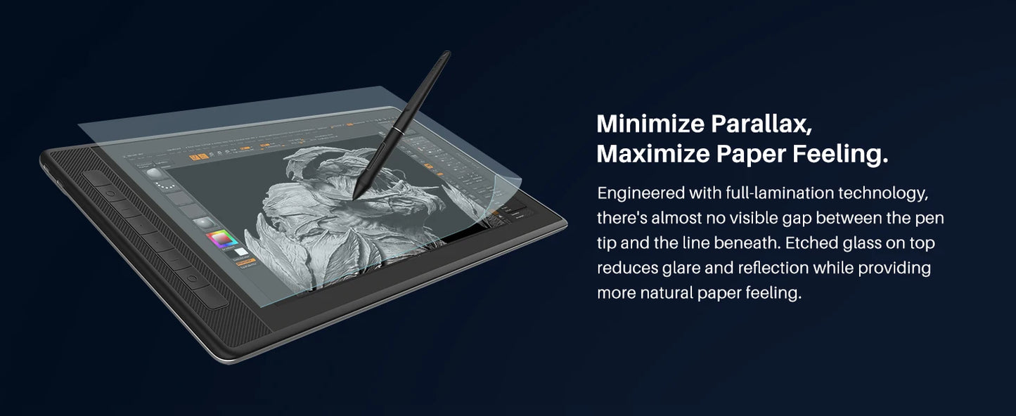 HUION KAMVAS Pro 16 2.5K QLED Full-Laminated 15.6inch Graphics Drawing Tablet with Battery-Free Pen