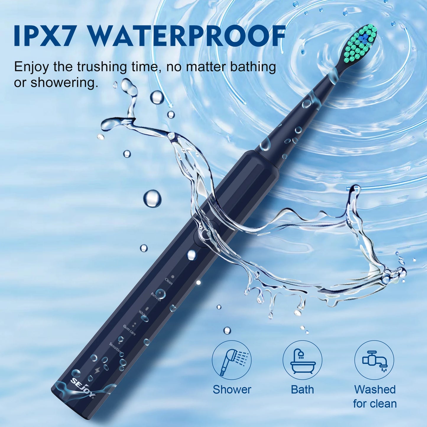 Electric Toothbrush Rechargeable with 8 Heads 5 Modes