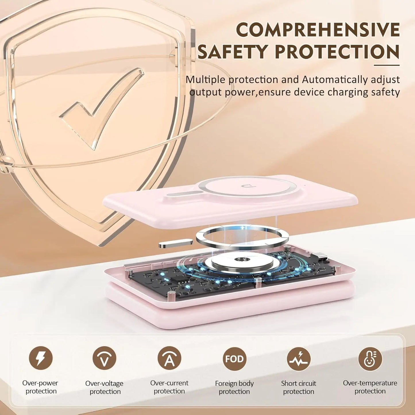 3-in-1 Wireless Charger Travel Charging Station for Multiple Devices Portable Foldable Magnetic Pad