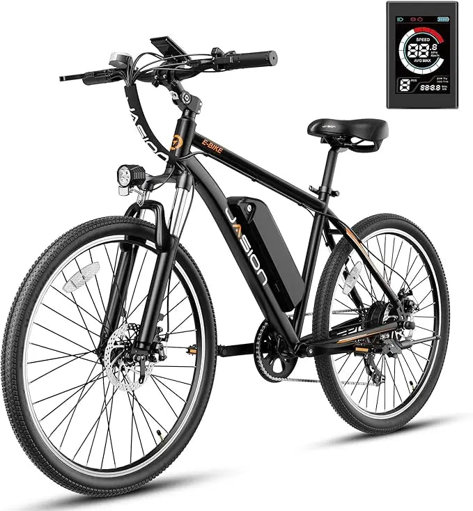 Jasion EB5 Electric Bike for Adults with 500W Peak Brushless Motor 40 Mile Range 20MPH Commuter Mountain E-Bike