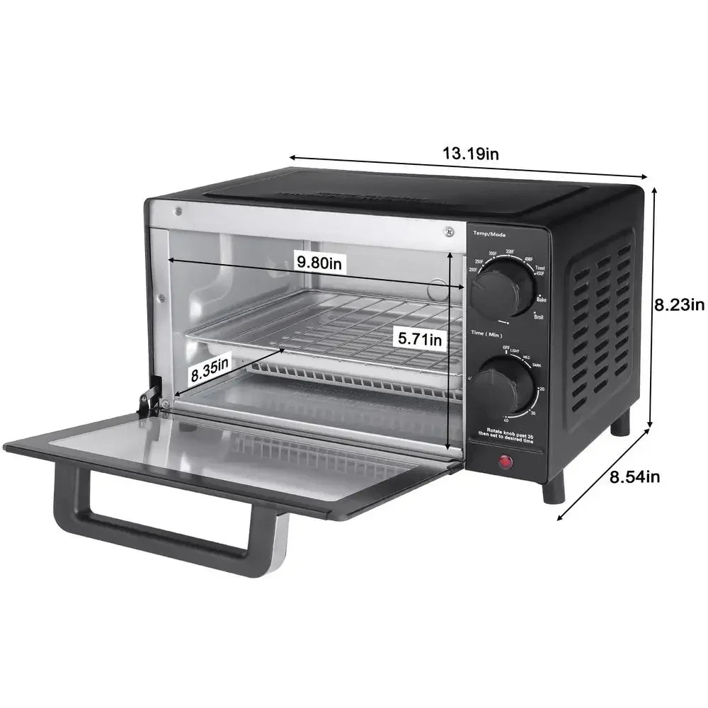 4 Slice Toaster Oven with Bake Broil & Toast Functions