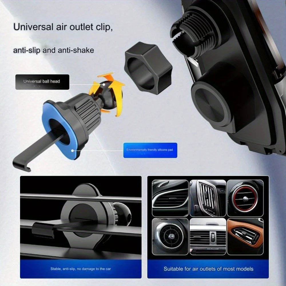 66W Fast Wireless Charging Phone Stand for Car with Cool Mechanical Design