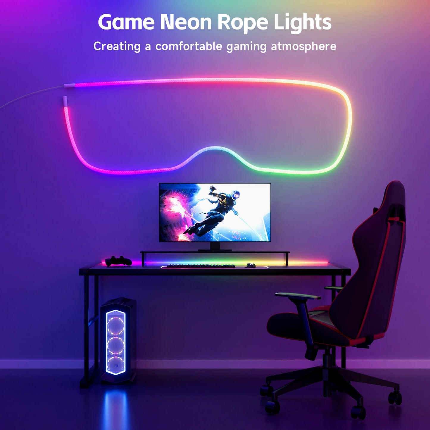 RGBIC 5V Silicone Neon LED Strip Waterproof 360 Glow