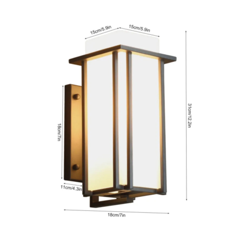 Bymaocar 110V Outdoor Wall Lamp Weatherproof Rustproof American Iron Porch Light