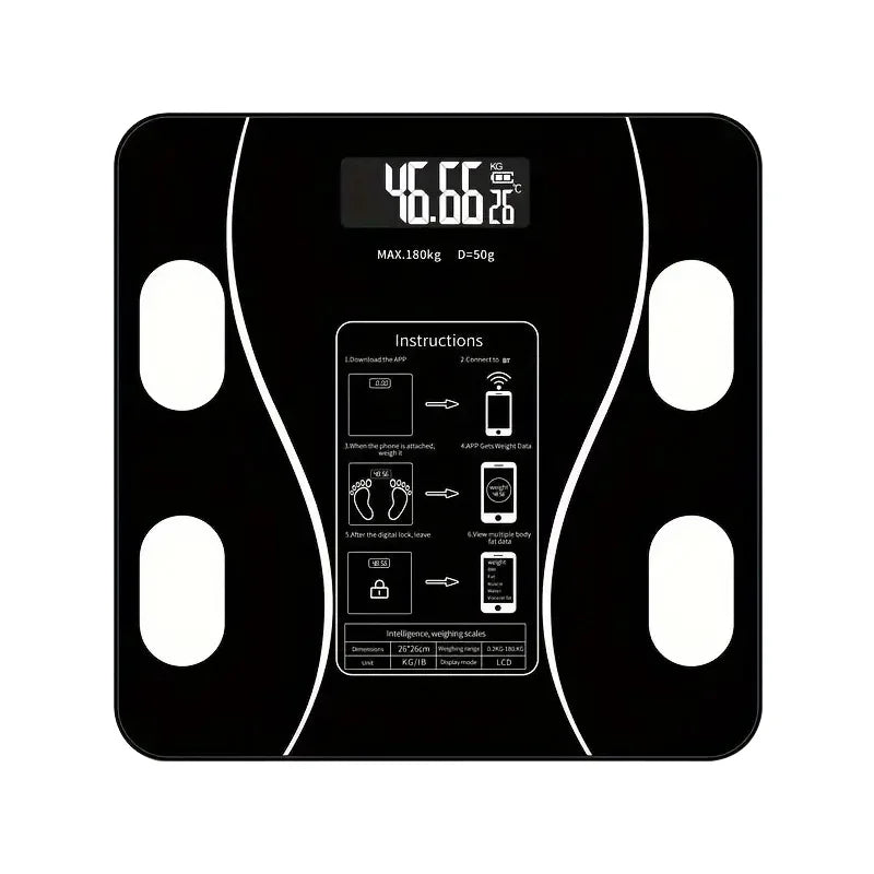 Smart Body Fat Scale Wireless LED Digital Bathroom Scale Body Composition Analyzer