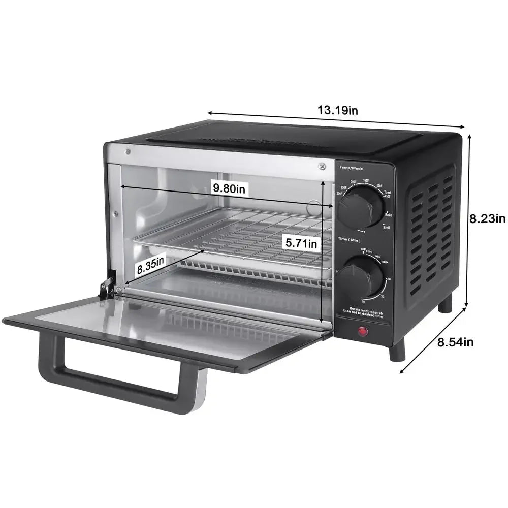 4 Slice Toaster Oven with Bake Broil & Toast Functions