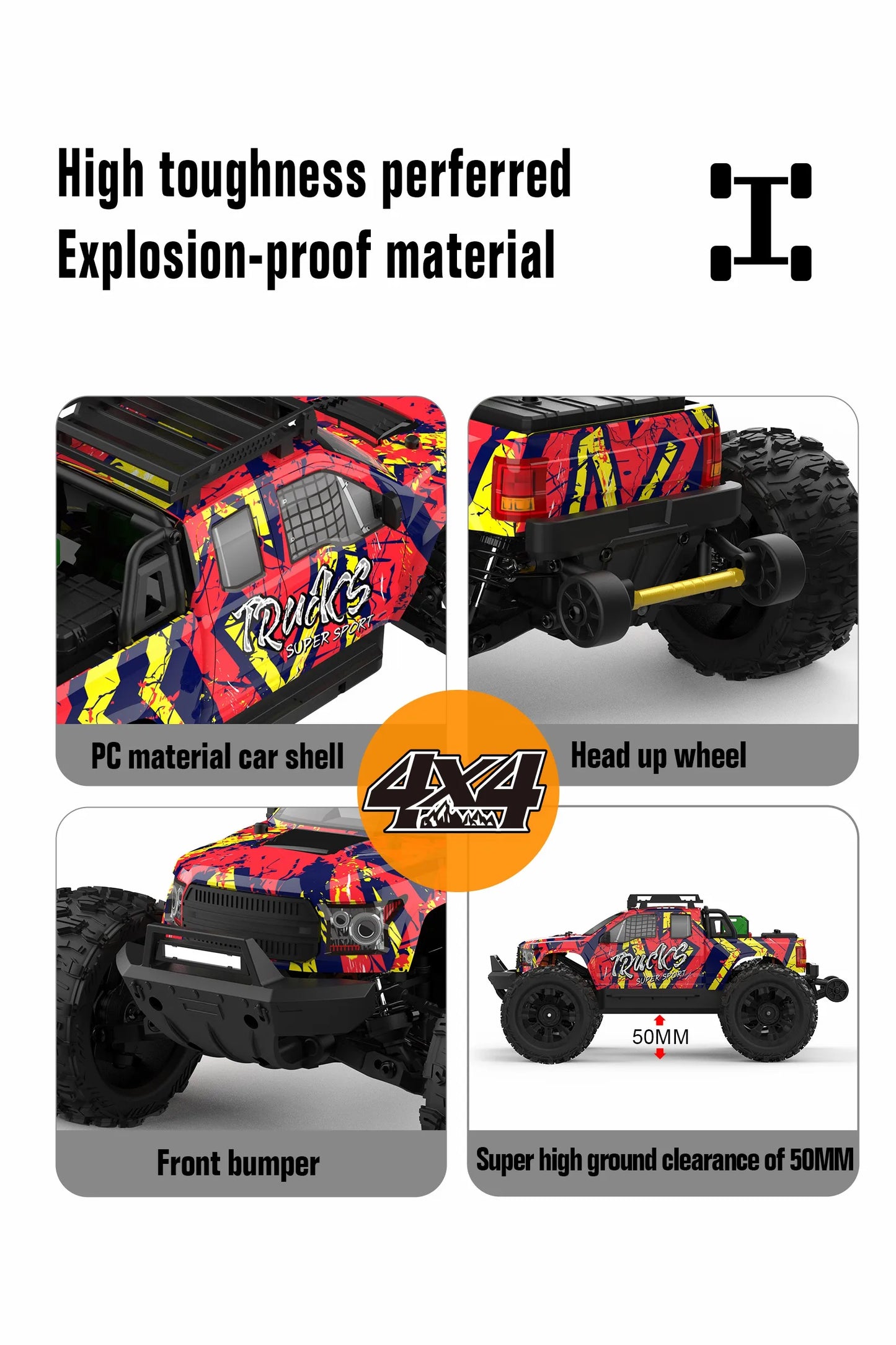 JIUSI MT14R 1/14 RC Racing Car 4WD 80km/h Brushless Motor 2.4G Remote Control 35C High Speed Off-road
