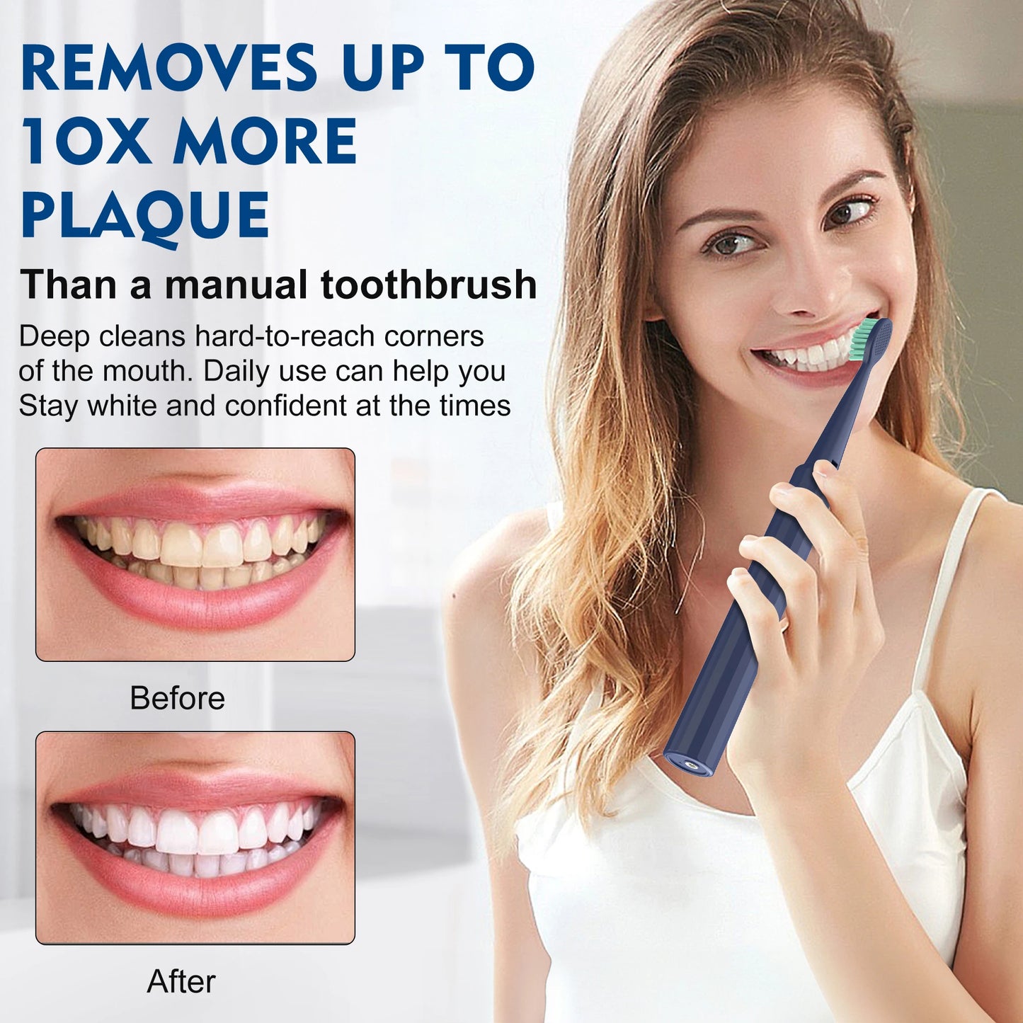 Electric Toothbrush Rechargeable with 8 Heads 5 Modes