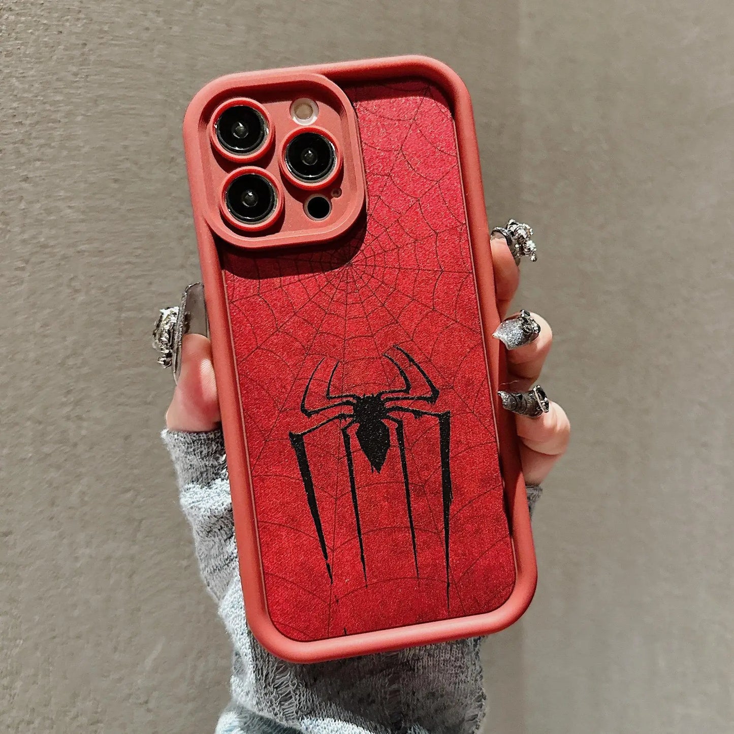 Spider pattern anti-drop phone case for iPhone 16 Pro Max to 11.
