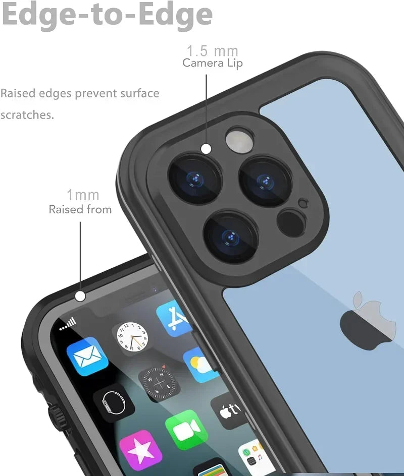 Waterproof Phone Case IP68 Dustproof Diving Cover for iPhone 16 15 14 Plus 13 12 11 Pro XS Max XR