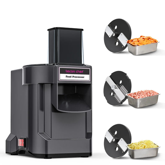 Lecon Chef 3 in 1 Electric Food Processor Dicer Chopper Slicer with 3 Blades