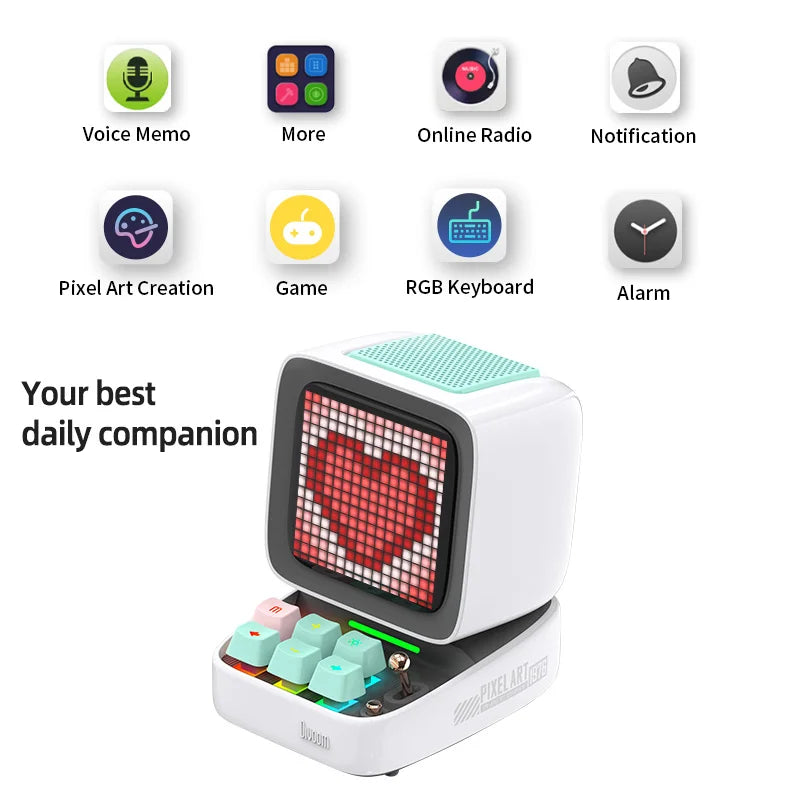 Divoom Ditoo-Pro portable bluetooth speaker pixel art retro gaming room alarm clock