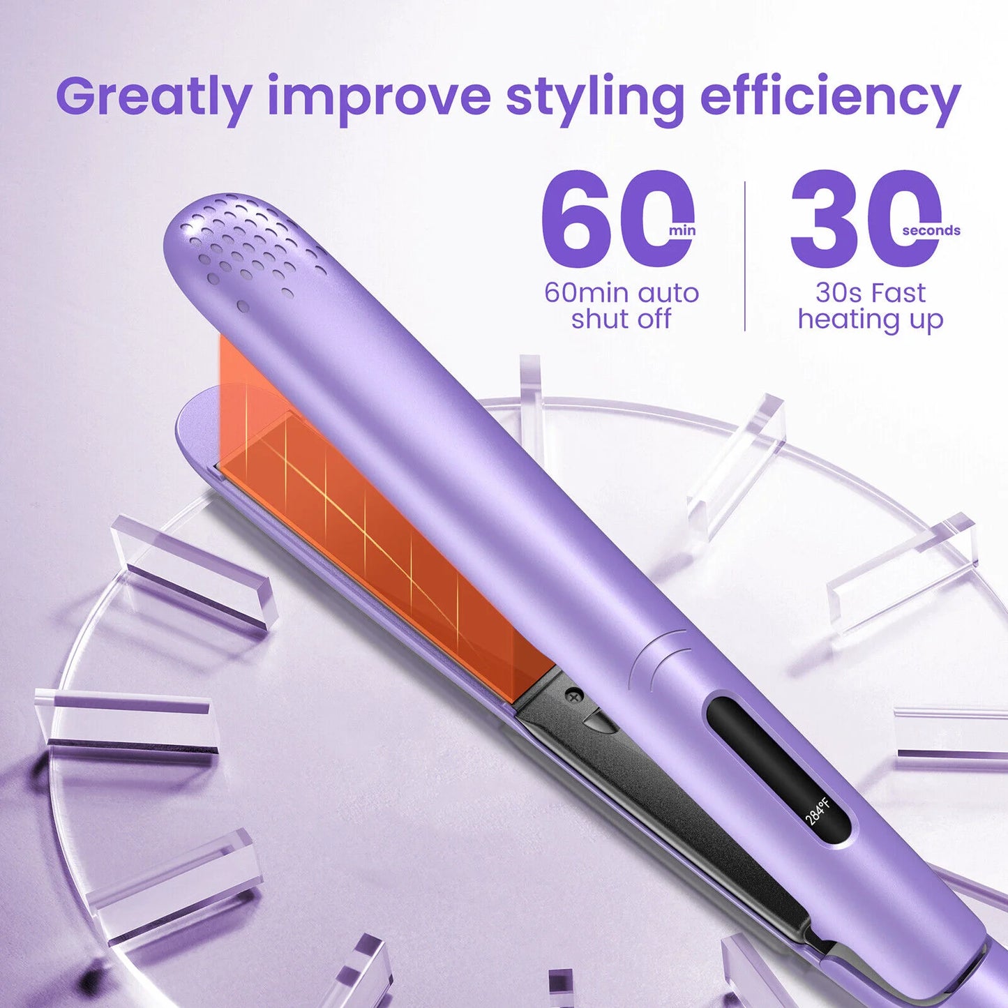 Sejoy 2-in-1 Professional Hair Straightener/Curler Flat Iron Fast Heating Ceramic Hair Styler
