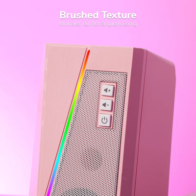 Desktop Speakers 2.0 Channel PC Stereo Speaker with 6 Colorful LED Modes Enhanced Sound