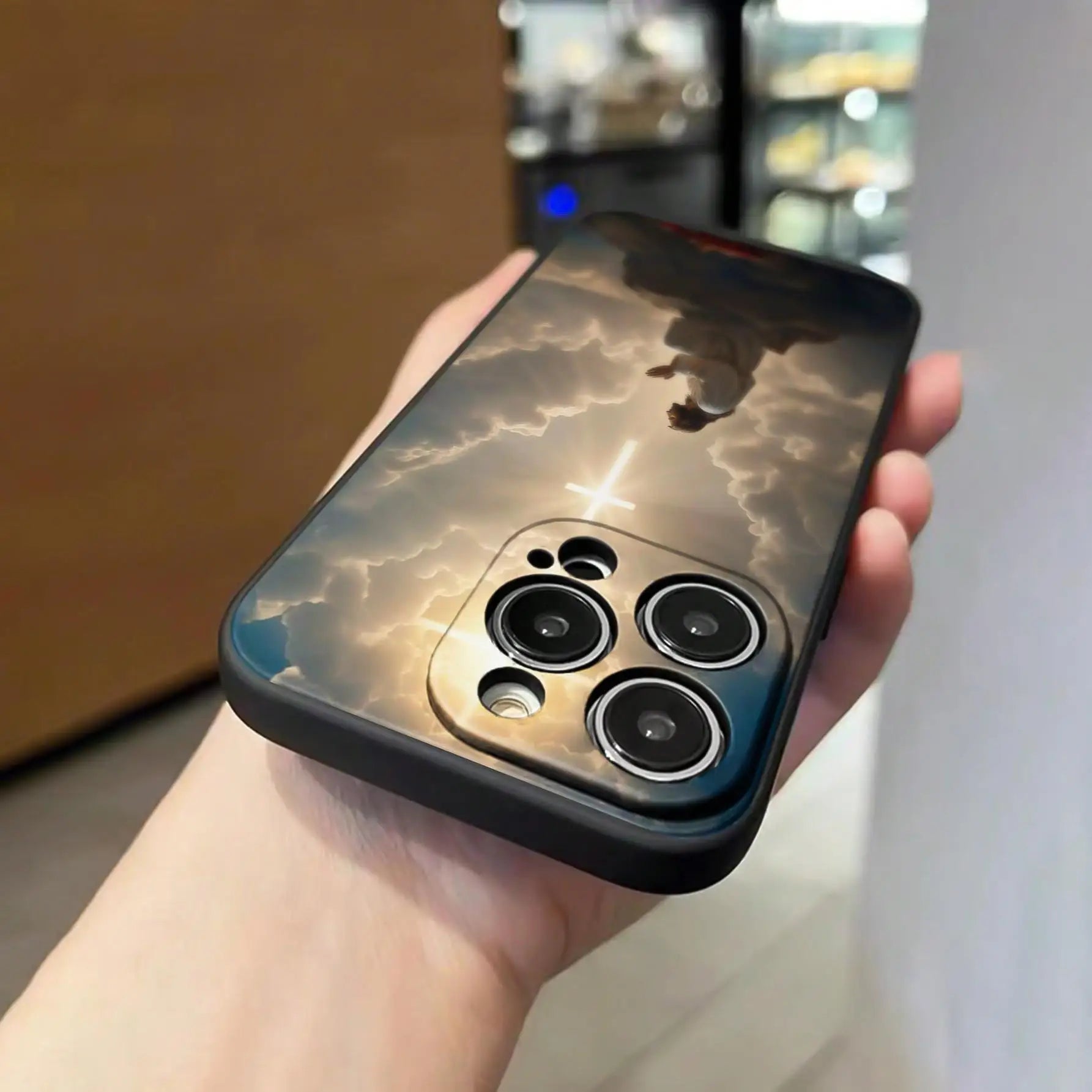Anti-drop phone case for iPhone featuring a Jesus painting design.