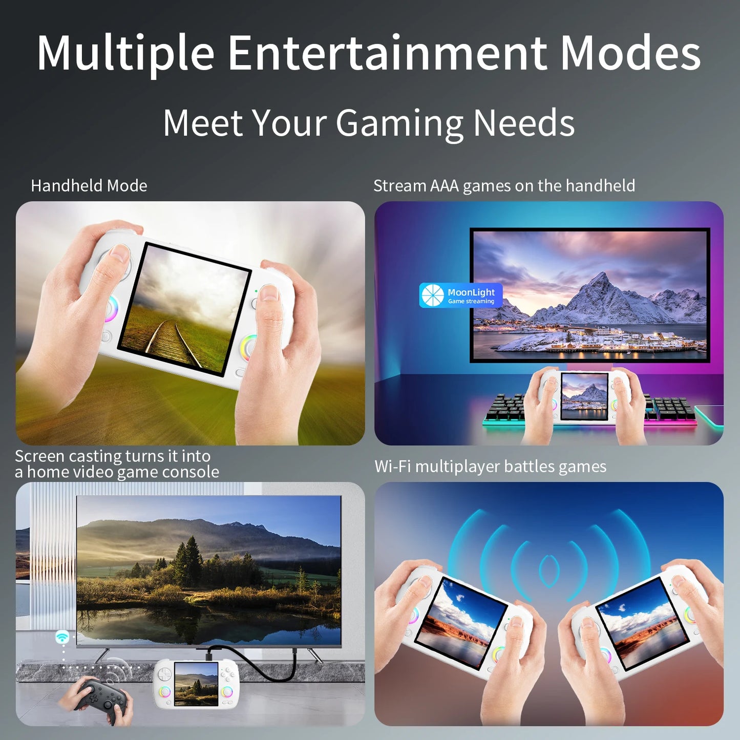 ANBERNIC RG Cubexx Handheld Game Console with 3.95 Inch IPS Screen 64 Bit Linux System 5G WiFi and Bluetooth