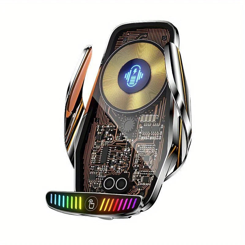 66W Fast Wireless Charging Phone Stand for Car with Cool Mechanical Design