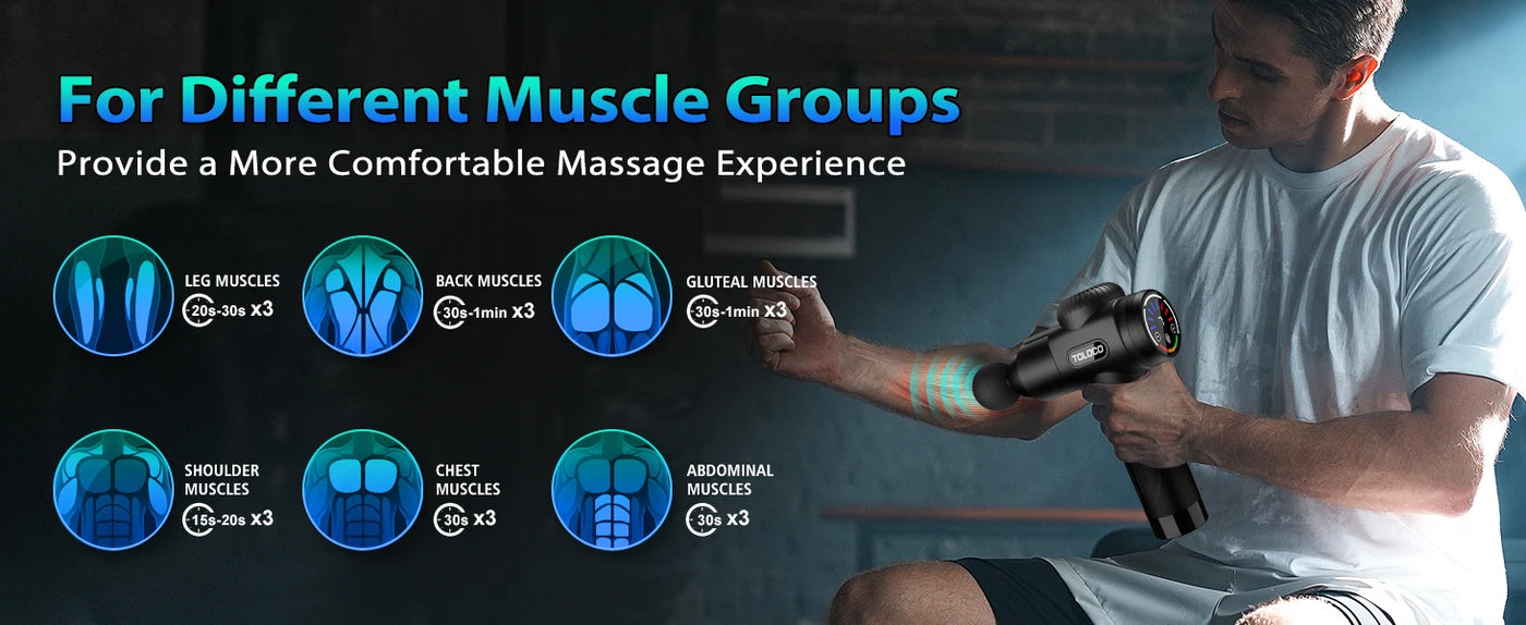 Deep Tissue Massage Gun for Athletes with 10 Heads & Silent Brushless Motor
