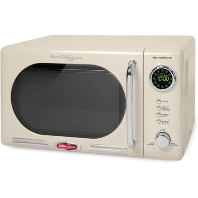 Retro Compact Countertop Microwave Oven 0.7 Cu Ft 700W LED Digital Display Child Lock