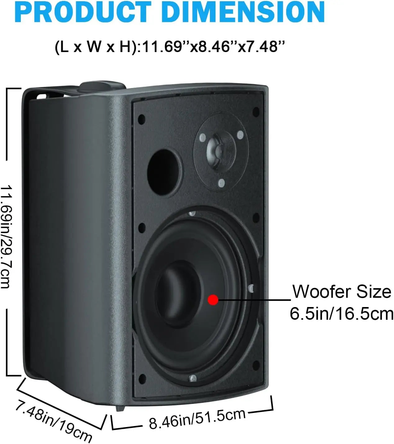 Herdio 800W 6.5in Outdoor Waterproof Wall Mount Speakers 4 Pack


A