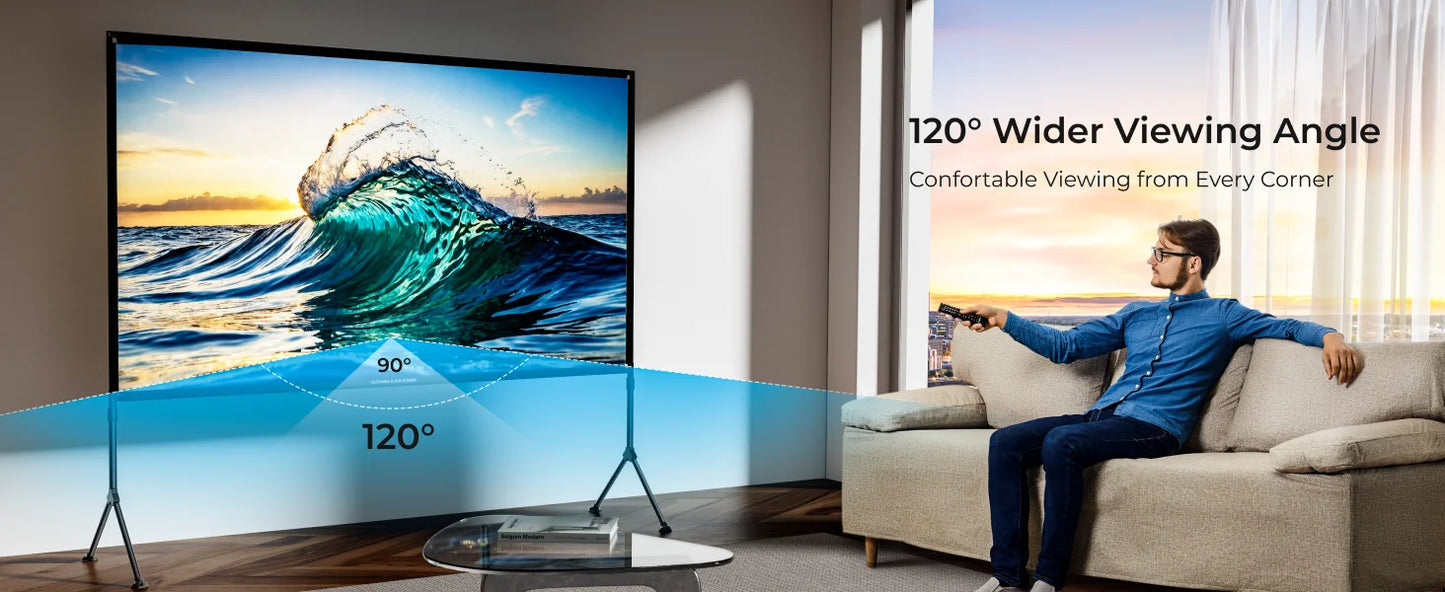 ULTIMEA EALR Projector Screen With Stand 4K HD 2.0 Gain