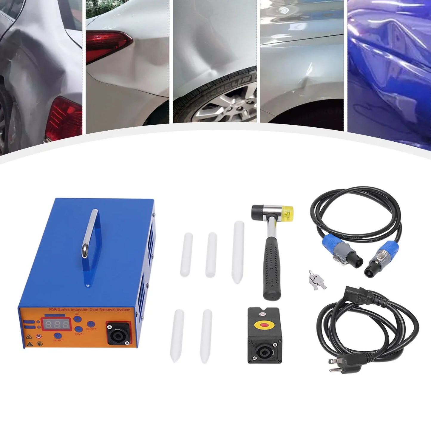 1380W Magnetic Induction Dent Repair Machine Paintless Car Dent Removal Tool Set