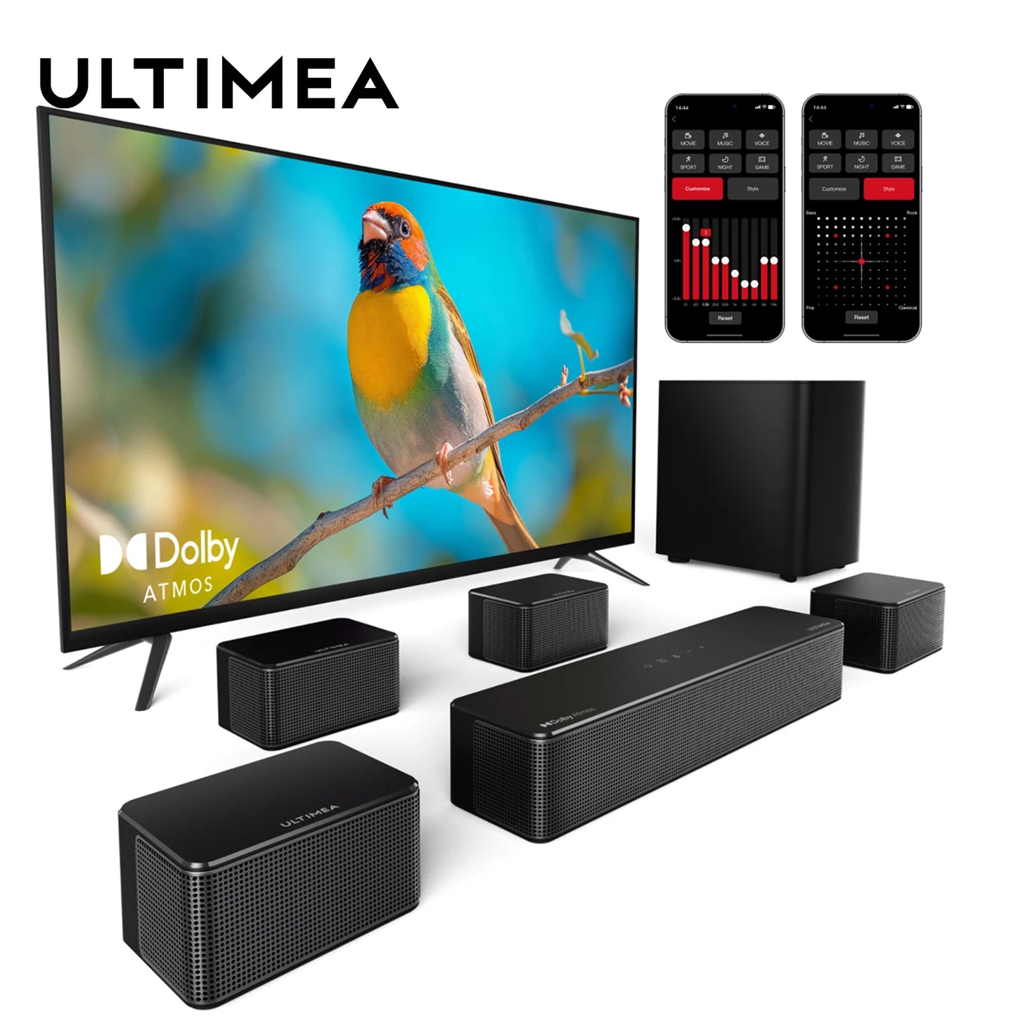 ULTIMEA 460W 7.1ch Soundbar with Dolby Atmos and Wireless Subwoofer