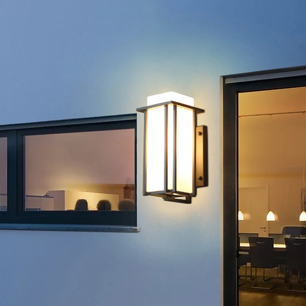 Bymaocar 110V Outdoor Wall Lamp Weatherproof Rustproof American Iron Porch Light
