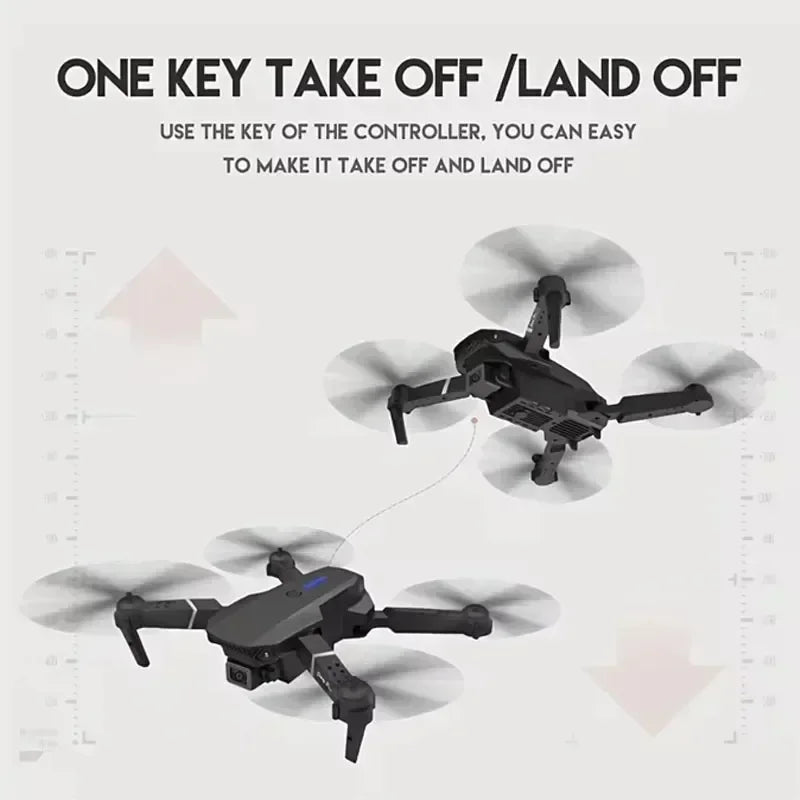 E88Pro 4K RC Drone with 3 Batteries Dual HD Camera Foldable WiFi FPV Height Hold